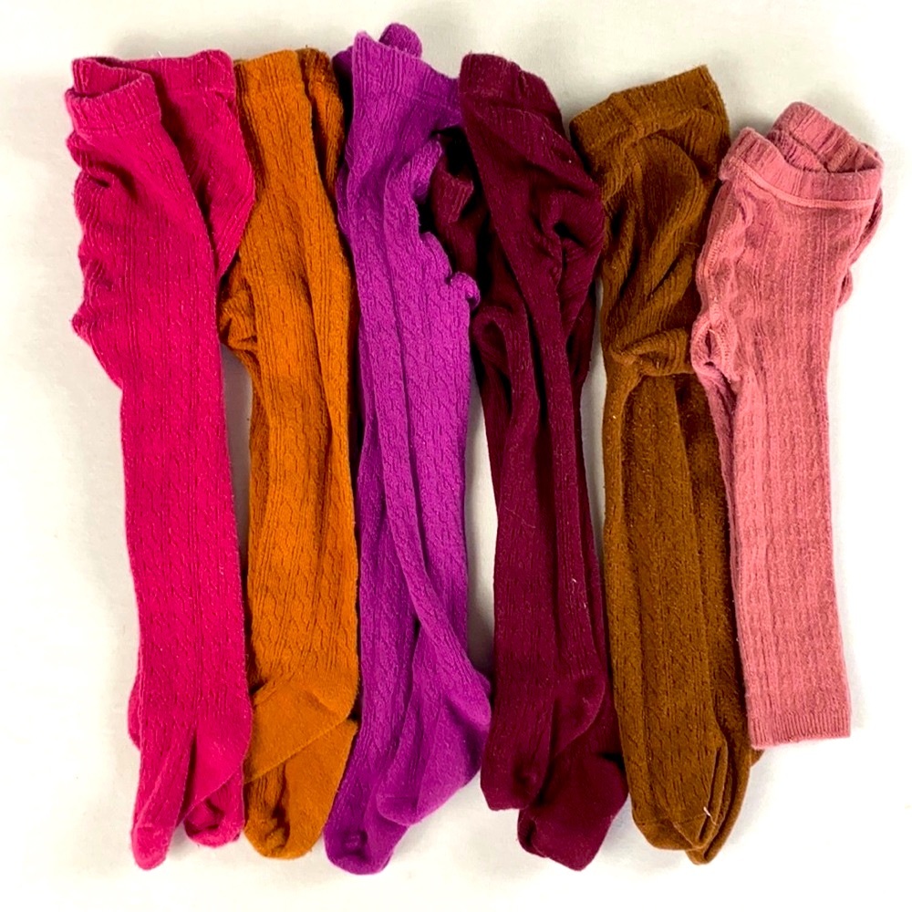 Little stocking co bundle of 6 pairs tights ribbed